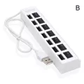 New Usb 2.0 Hub Usb Hub 2.0 Multi Usb Splitter 3 Hab Power Ports For Pc Expander Usb Hub 7 With Use 2.0 Multiple Switch Ada P3d7