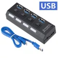 Mini Usb Hub 3.0 Super Speed 5gbps Usb3.0 4 Ports Hub Portable Micro Usb 3.0 Hub Splitter With External Power Adapter For Pc Acc