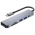 Usb Hub C Hub Adapter 6 In 1 Usb C To Usb 3.0 Hdmi-Compatible Dock For Macbook Pro For Nintendo Switch Usb-C Type C 3.0 Splitter