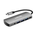 6 In 1 Usb Type-C Hub Adapter With Usb C To 4k 3 Usb 3.0 Ports Pd Fast Charger 3.5mm Audio Jack For Macbook Pro Air