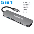 Goojodoq Usb Hub C Hub Hdmi Adapter 6 In 1 Usb C To Usb 3.0 Dock For Macbook Pro Accessories Usb-C Type C 3.1 Splitter Usb C Hub