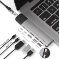 Mosible Usb C Hub Thunderbolt 3 Dock With Hdmi-Compatible Rj45 1000m Adapter Tf Sd Reader Pd 3.0 For Macbook Pro/air M1 Type-C