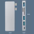 Bru Usb C Hub For Macbook Pro Adapter Usb Type C Hub 3.0 Tf Sd Reader Slot Pd For Macbook Pro/air Usb Hubs