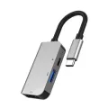 Usb Type C 3.1 To Hdmi-Compatible Usb 3.0 Dock Hub 3 In 1 Usb C Adapter 4k Video Pd Charge Converter For Macbook/pro/chromebook