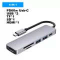 Type C To Hdmi-Compatible 4k Usb-C Usb 3.0 Hub Sd Tf Dock Station For Macbook Pro Dell Hp Lenovo Samsung Lap Docking Station