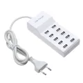 High Speed 10 Ports 5v Usb Hub Ac Charger Strip Adapter Portable Usb Power Adapter For Home Office Travel Eu Plug