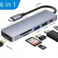 USB Type -C Hub to HDMI Adapter 4K Thunderbolt 3 USB C Hub with Hub 3.0 TF SD Reader Slot PD for MacBook Pro/Air -