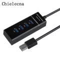 Chielecnal 4 Ports Usb 3.0 Superspeed Hub With Power Charging And Switch Multiple 5gbps Usb Hub Splitter