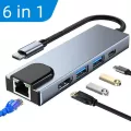 Usb Type C Hub Type-C To Hdmi 4k Vga Adapter Rj45 Lan Ethernet Sd Tf Usb-C 3.0 Typec 3.5mm Jack Audio Video For Macbook Pro Otg