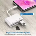 3 In1 Type C To Usb 2.0/sd/tf Memory Card Reader Otg Hub Adapter Otg Hub Adapter For Macbook-Pro High Date Transfer Speed