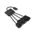 Powstro 3 In1 Multi-Function Dual Micro Usb Host Otg Hub Adapter Cable Male To Female Dual Micro Usb 2.0 Host Hub Adapter Cable