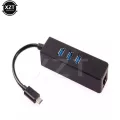 Usb 3.0 Hub Hab Type C To Rj45 Ethernet Network Adapter 1000 Mbps Usb 3.1 To 3 Ports Usb 3.0 Usb Hub Splitter For Macbook Pro