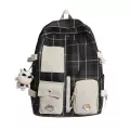 กระเป๋าเป้ผู้หญิง/Schoolbag female Korean version trend student large-capacity small fresh plaid all-match backpack