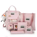 กระเป๋าเป้ผู้หญิง/School bag female student Korean girl grade five-piece large-capacity backpack