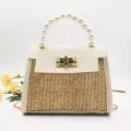 กระเป๋าถือสุภาพสตรี Girl bag pastoral style woven bag retro portable straw woven bag fashion messenger bag