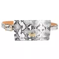 Fanny Pack Fashion Serpentine Waist Bag Women PU Leather Waist Pack Vintage Belt Bags Phone Pocket Small Women's Cross Body Bag