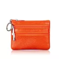 DOLOVE Genuine Leather Small Wallet Women Coin Bag double zipper Womens Wallets and Purses Leather Wallet Small Clutch Bag