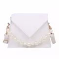 Fashion Exquisite Shopping Bag Women Pure Color Leather Tote Shoulder Bag Casual Pearl Handle Crossbody Handbag