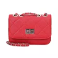 Fashion new handbags High quality PU leather Women bag Lock Stereotypes lattice Sweet girl Small incense wind chain square bag