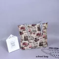 Fashion design Cartoon Printed Women's Casual Tote Women Daily Use Female Shopping Bag Ladies Single Shoulder Handbag Simple Bea