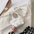Weave Tote Bucet Bag New Hi-Quity Leather Women's Designer Handbag Travel Oulder Mesger Bag Phone Ses