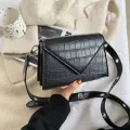Autumn And Winter New Trendy Ladies Pu Leather L-Match Texture Mesger Bag Hi Quity Sml Square Bag