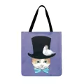 Lely Cat Printed Ca Tote En Fabric Beach Bag Cartoon Meow Illustration Tote Bag For Women Reusable Ng Bag