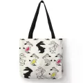 Cartoon Geometric Cats Anim Printing Ng Bag For Women Ca En Tote Bags Ladies Reusable Large Capacity Hand Bags