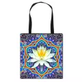 Manda Datura Flowers Women Handbag Ladies Canvas Totes Bag Large Capacity Storage Oulder Bags For Travel Fe Ng Bag