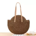 Ca Rattan Women Oulder Bags Circle Straw Handbags Big Capacity Handmae Mmer Tote Lady Round Bohian Beach Tr Sac