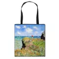 Vintage Painting Water Lily / Print Totes Bag Monet Women Handbag Ladies Canvas Travel Oulder Bag Portable Ng Bags