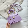 2 Pcs/set Stone Pattern Sml Pu Leather Cross Body Bags For Women Elnt Travel Chain Crossbody Oulder Handbags