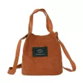 Vintage Canvas Handbags Corduroy Literary And Artistic Women's Oulder Bag Solid Cr Bucle Handbag Bucet Cloth Bag