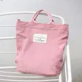 Women Corduroy Oulder Bag Stripes Canvas Handbag Ca Tote Crossbody Bag Zier Mesger Bags Ladies' Strap Soft Se