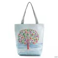 Miyahouse Mmer N Leaf Printed Women Handbag Foldable Reusable Beach Bag Large Capacity Canvas Travel Bag For Fe