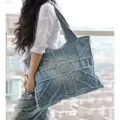 New Vintage Blue Women Handbag Large Capacity U Flag Cross Denim Bag Ca Oulder Bag Canvas Tote 2 Crs