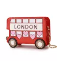 Cute London Bus Design Girl's Chain Oulder Bag Brdered Cartoon Women Se And Handbag Fasion Crossbody Red Pouch Pu