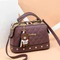 Luxury Women Leather Handbags Rivets Girls Oulder Bags Hi Quity Vintage Mesger Crossbody Bags For Women