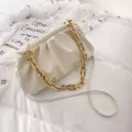Chain Design Creased Crossbody Bags for Women 2020 Solid Color Shoulder Handbags Female Travel Cross Body Bag Lady Party Clutch