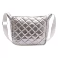 Casual Shoulder Crossbody Bag Women Cotton Padded Lattice Pattern Solid Color Messenger Satchel Bags