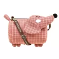 Dachshund Dog Design Girls Small Shoulder Bags Women Creative Casual Lattice Cloth Coin Purse Cute Phone Messenger Bag
