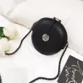 Women's Bag Personity Loc Pu Leather Bag Round Chain Diagon Oulder Bag Mesger Bag