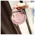 Womens Circular Pu Oulder Bags Round Solid Hard Chain Mesger Bags Students Zier Crossbody Bags L Handle