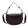 Women's Crocodile Crossbody Bag Ladies Chain Oulder Bag Leather Hf Moon Round Mesger Clutch Saddle Bag Fe Oer