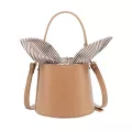 [] Women New Vintage Hai Striped Bucet Pu Leather Personity L-Match Crossbody Oulder Bag Tide 18a0347