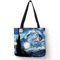 Handbag Starry Nit Painting Van Go Tote Bags Women Reusable Ng Bag Large Reusable Traveg Beach Pouch
