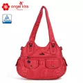 Clearance Promotion Large Double Zier Multi Pocet Oulder Bags Waed Pu Leather Ses Tote Bags Women Handbags For Ladies