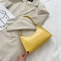 Crocodile Pattern Pu Leather Fe Oulder Bag Ladies Armpit Bag Vintage Women Baguette Se Handbags Sml Clutch
