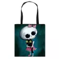 Gothic Cartoon Girl Ng Bag Girls Print Tote Haruu Oer Bag Women Canvas Oulder Bag Fe Funny Eco Large-Capacity