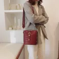 Wide Strap Pu Leather Vintage Tote Women's Handbags Ses Bucet Bag Pu Leather Women Oulder Bag Crossbody Bags